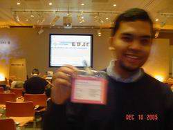 With the name card